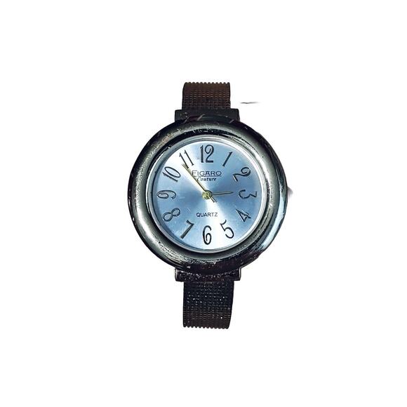 Figaro Couture 8818 Gold Women’s Quartz Watch With Metal Cuff Band-Very Good - Picture 1 of 4